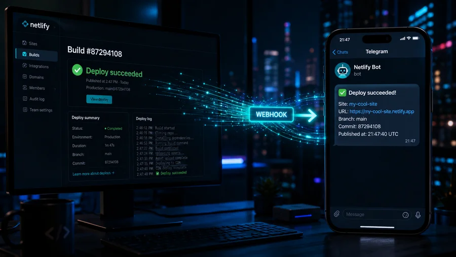 Netlify deploy notifications in Telegram